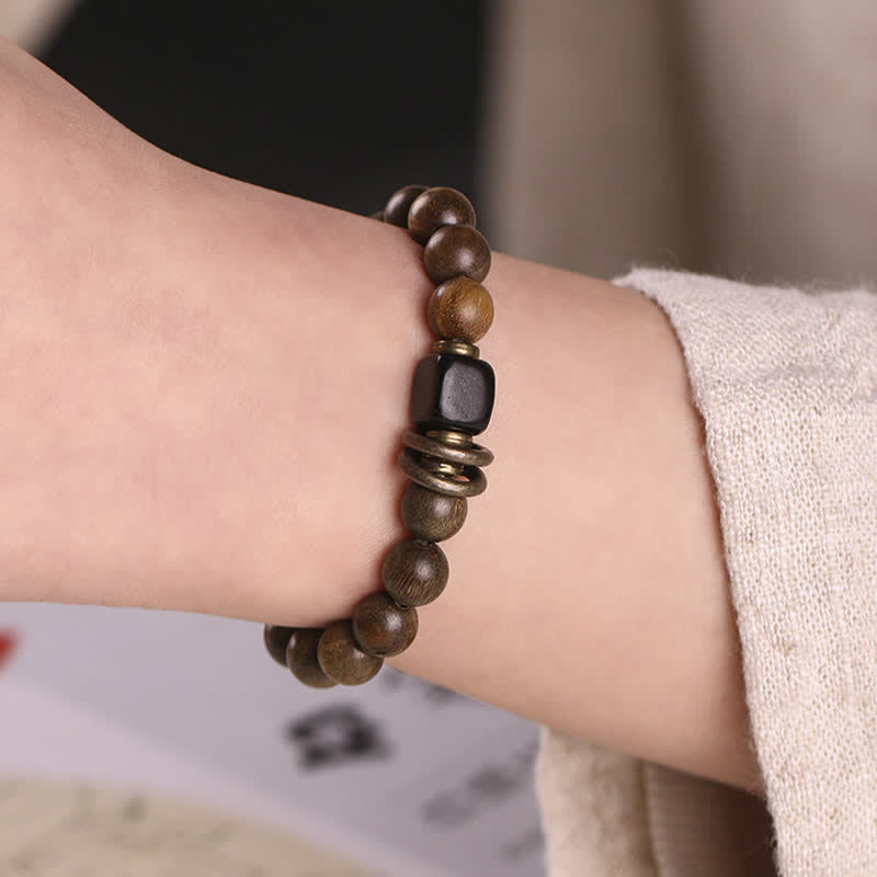 Buddha Stones Tibetan Green Sandalwood Crystal Soothing Peace Bracelet - image 2