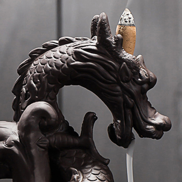 Buddha Stones Tibetan Dragon Protection Incense Burner Decoration - image 4