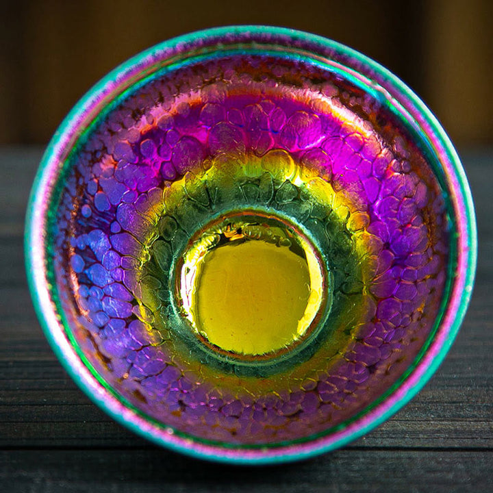 Buddha Stones Handmade Fairy Rainbow Chinese Jianzhan Ceramic Teacup Tenmoku Kung Fu Tea Cup - 9cm*6cm*301-400ml - image 0