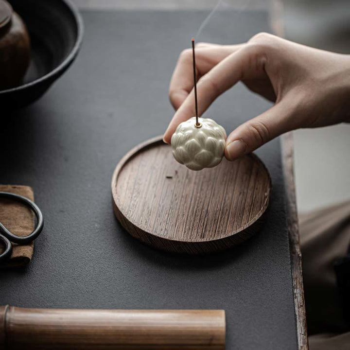 Buddha Stones Mini Lotus Flower Meditation Ceramic Stick Small Incense Burner Decoration - image 5