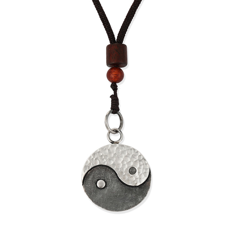 Buddha Stones 990 Sterling Silver Yin Yang Balance Harmony Necklace Pendant - Yin Yang - image 10
