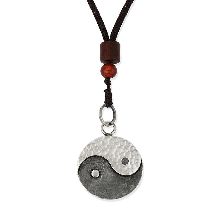 Buddha Stones 990 Sterling Silver Yin Yang Balance Harmony Necklace Pendant - Yin Yang - image 10