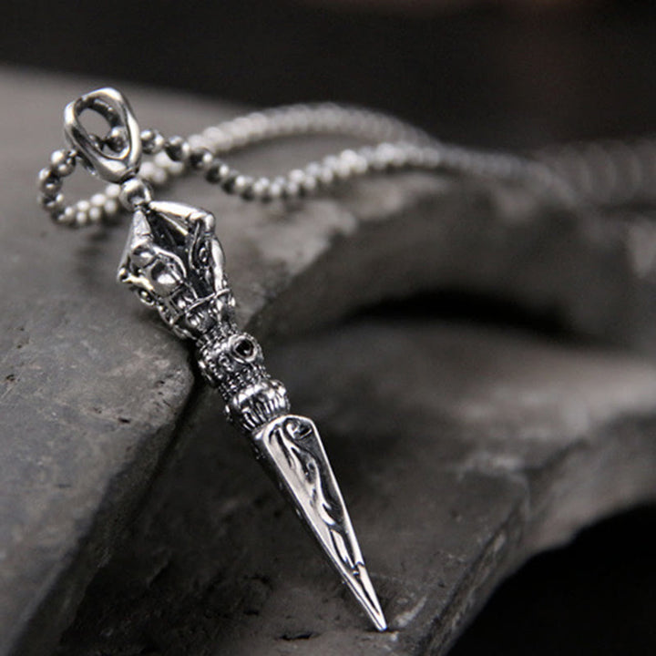 Buddha Stones 925 Sterling Silver Dorje Vajra Enlightenment Necklace Chain Pendant - image 1