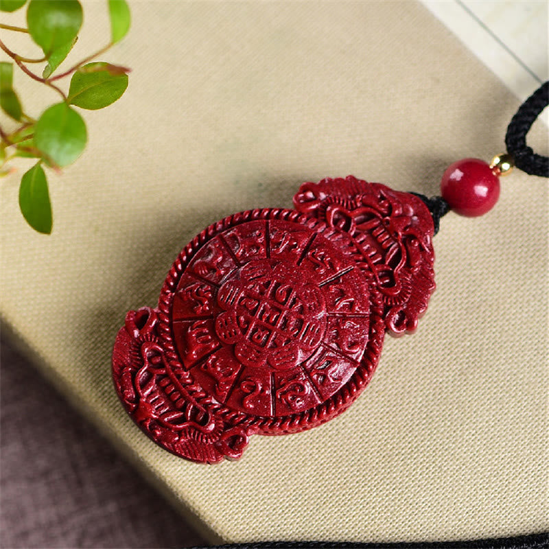Buddha Stones Laughing Buddha Yin Yang Chinese Zodiac Gourd Natural Cinnabar Blessing Necklace Pendant - image 16