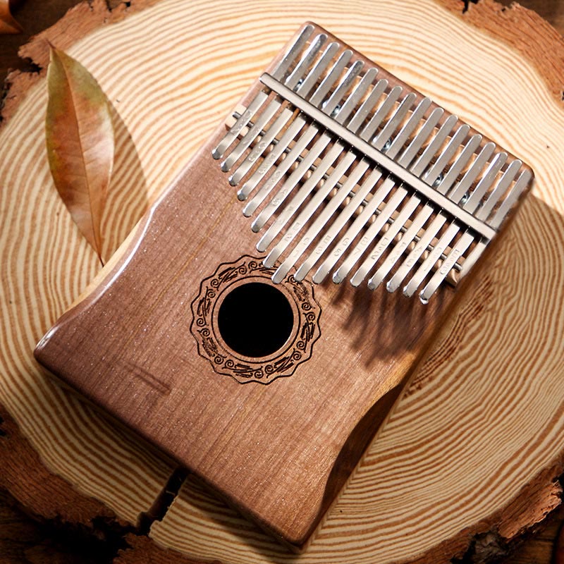Buddha Stones Kalimba 17 Keys Thumb Piano Mahogany Wood Acacia Walnut Portable Finger Piano - 17 Keys Brown Hand-Rest Curve Design(Walnut) - image 19