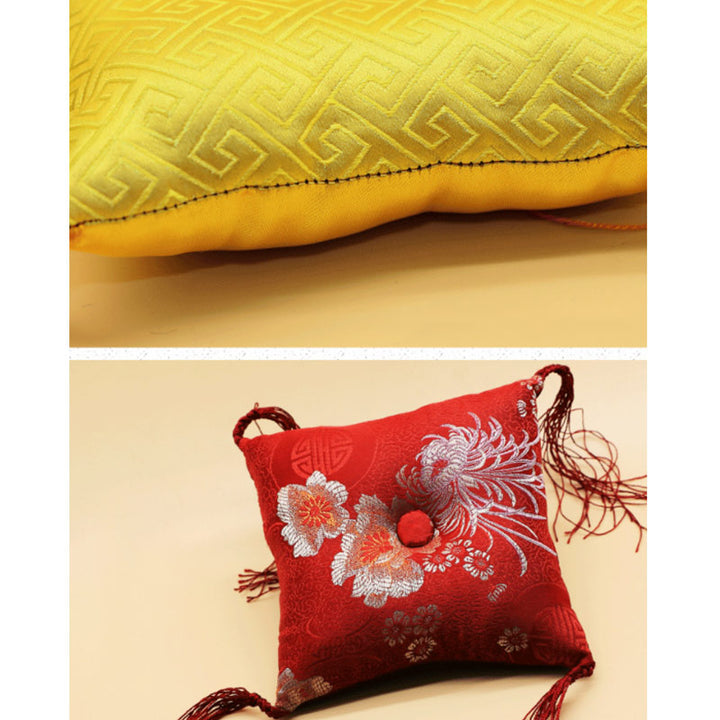 Buddha Stones Tibetan Singing Bowl Cushion Decoration with Tassel Decoration - image 7