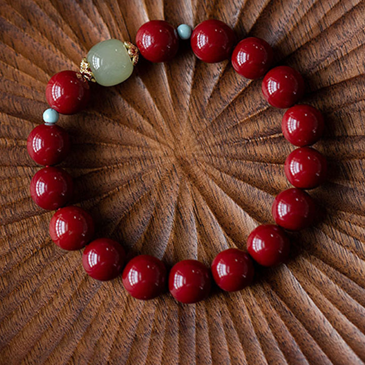 Buddha Stones Cinnabar Green Aventurine Fortune Luck Bracelet - Purple Sand - 12mm - image 2