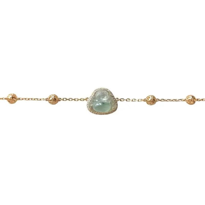 Buddha Stones Laughing Buddha Jade Abundance Chain Bracelet - image 7