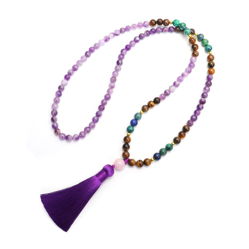 Buddha Stones Tibetan Amethyst Purify Bracelet Mala Set - image 3