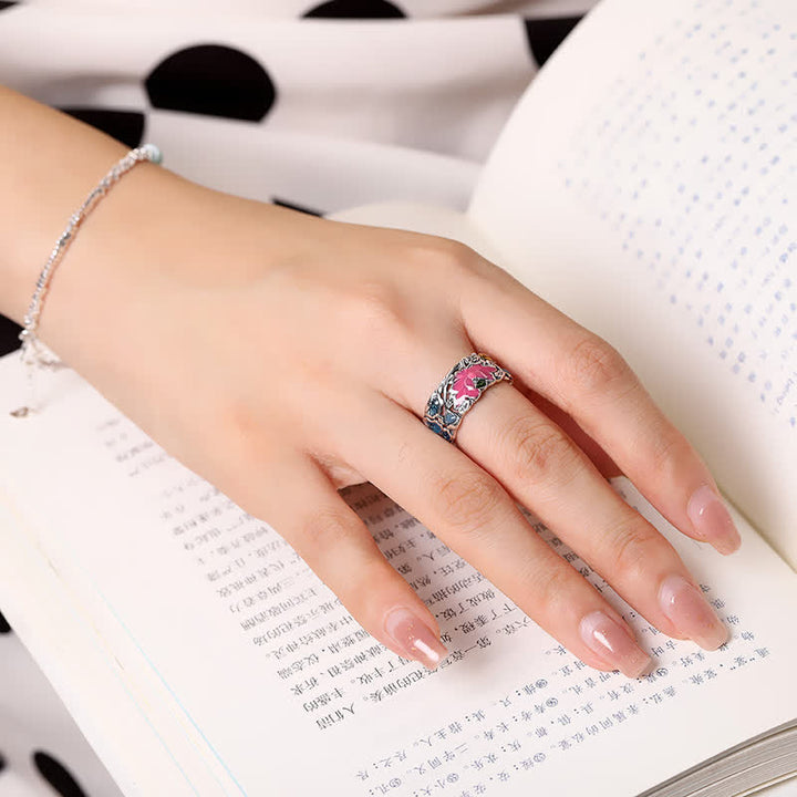 Buddha Stones 925 Sterling Silver Lotus Koi Fish Enlightenment Ring - image 2