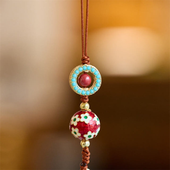 Buddha Stones Wu Lou Gourd Fu Character Tai Sui Amulet Fortune Phone Hanging Decoration Key Chain - image 2