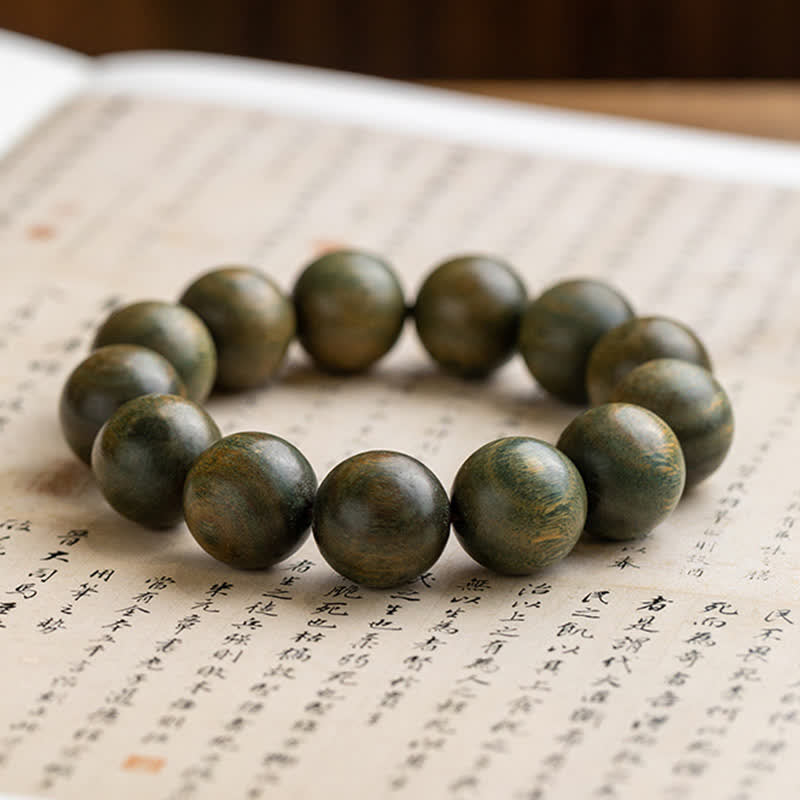Buddha Stones Tibetan Green Sandalwood Soothing Cure Bracelet - image 23