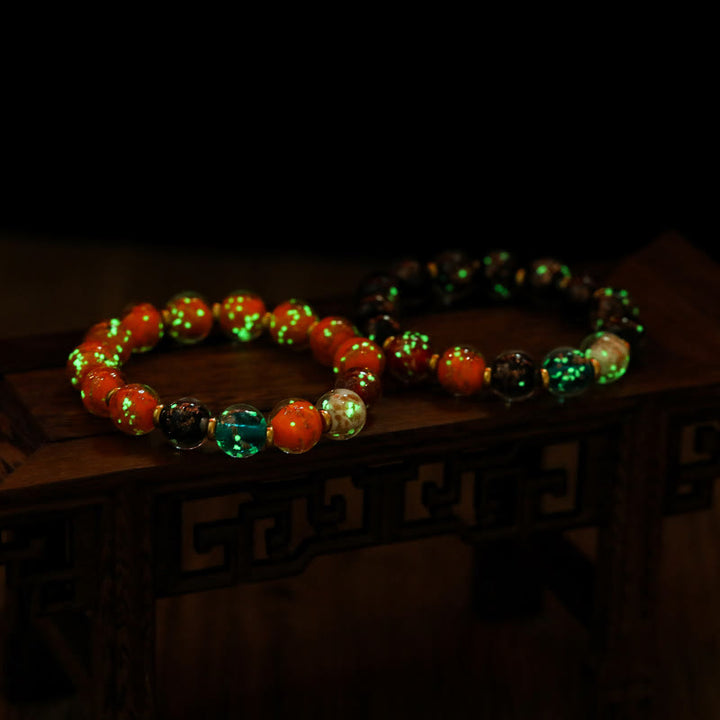 Buddha Stones Luminous Liuli Glass Bead Luck Fluorescent Bracelet - image 3