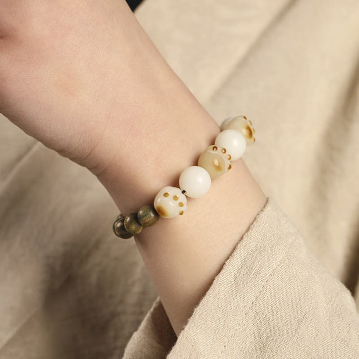 Buddha Stones Natural Green Sandalwood Bodhi Seed Cat Paw Claw Cure Bracelet - image 8