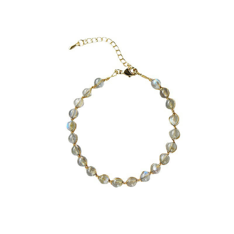 Buddha Stones Natural Moonstone 14K Gold Healing Positive Bracelet - image 7