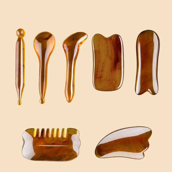Resin Gua Sha Facial Whole Body Massage Comb Tool Set - image 4