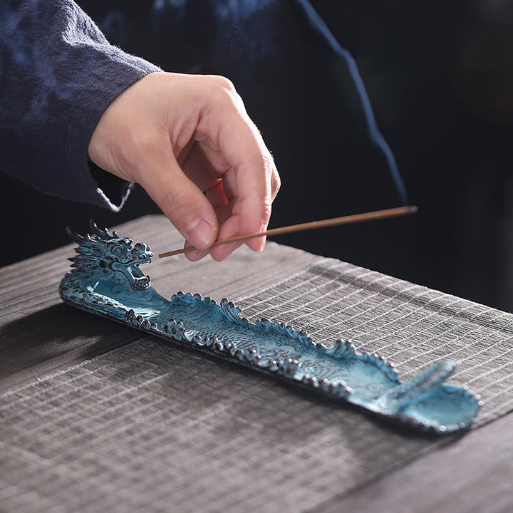 Buddha Stones Auspicious Dragon Strength Alloy Incense Burner Decoration - image 2