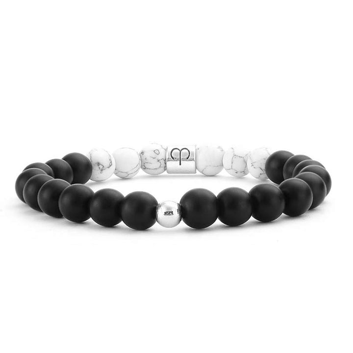 Buddha Stones 12 Constellations of the Zodiac Natural Frosted Stone White Turquoise Bead Fortune Bracelet - image 0
