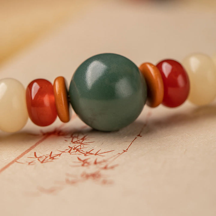 Buddha Stones Bodhi Seed Lotus Pod Charm Peace Double Wrap Bracelet - image 8