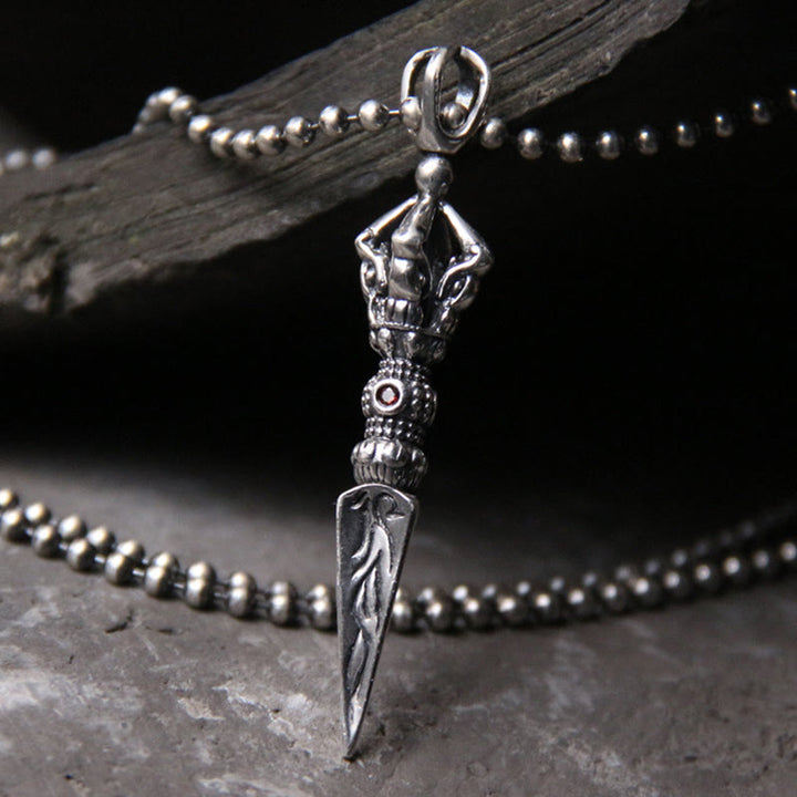 Buddha Stones 925 Sterling Silver Dorje Vajra Enlightenment Necklace Chain Pendant - Dorje/Vajra(Enlightenment♥Spiritual Power) - image 0