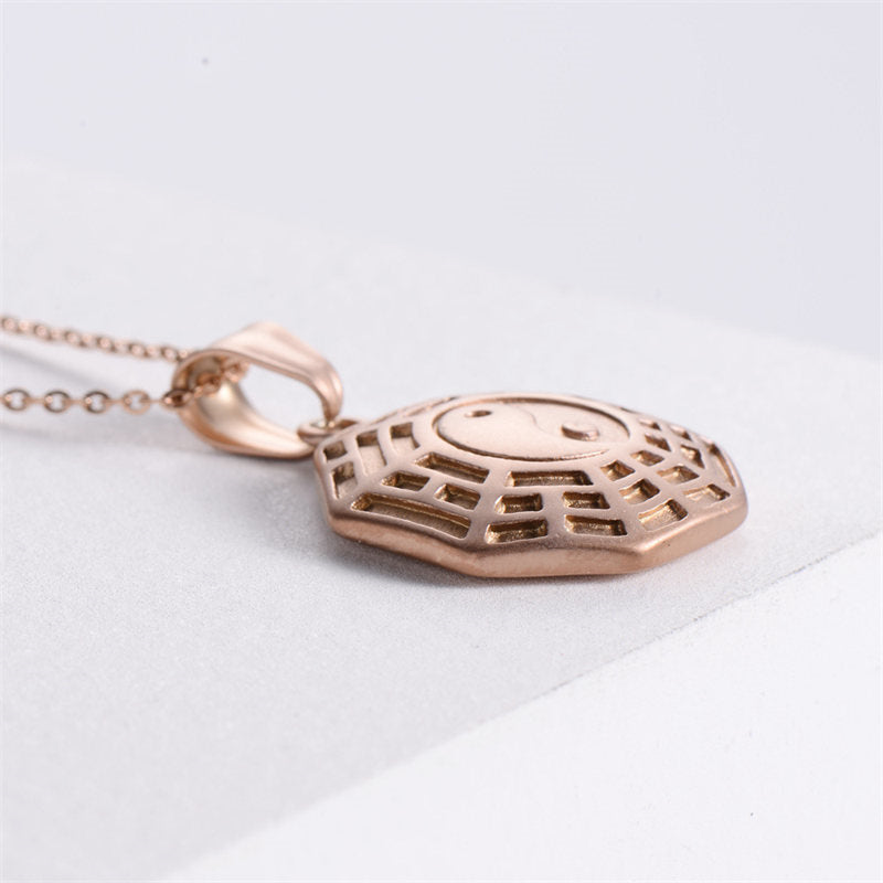 Buddha Stones Bagua Yin Yang Titanium Steel Balance Necklace Chain Pendant - image 10