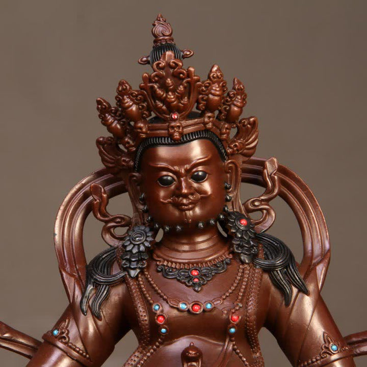 Yellow Jambhala Bodhisattva Figurine Compassion Copper Statue Home Office Decoration - image 13