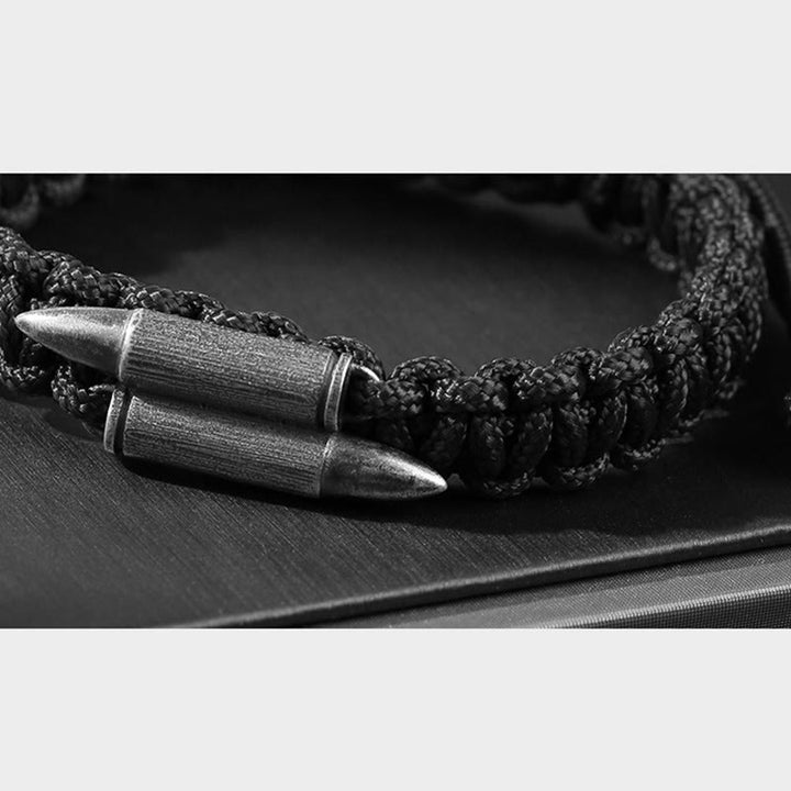 Buddha Stones 925 Sterling Silver Bullet Design Braided Rope Bracelet - image 9