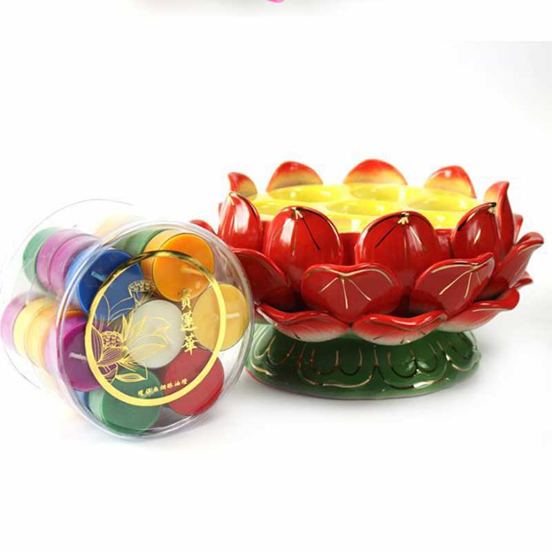 Buddha Stones Meditation Prayer Altar Lotus Flower Candle Holder Buddhist Temple Rituals Use Items - image 11