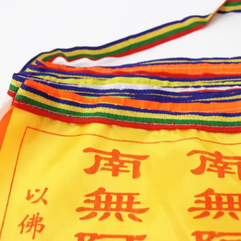 Buddha Stones Tibetan 7 Colors Windhorse Letter Auspicious Lotus Outdoor 21 Pcs Prayer Flag - image 10