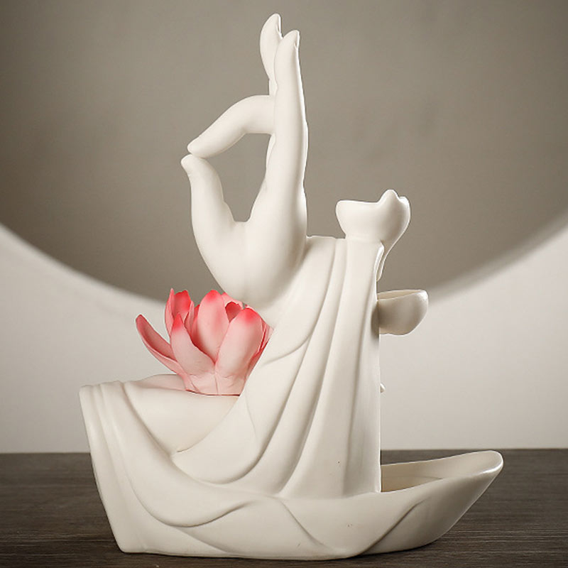 Buddha StonesTibetan Lotus Blessing Incense Burner Decoration - image 12