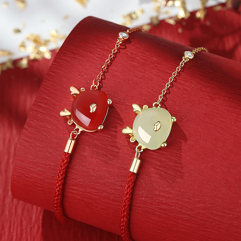 Buddha Stones 925 Sterling Silver Year of the Dragon Natural Hetian Jade Red Agate Cute Dragon Protection Success Bracelet Necklace Pendant Earrings - image 3