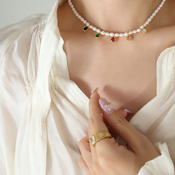 Pearl Crystal Stone Purity Necklace Pendant - image 2