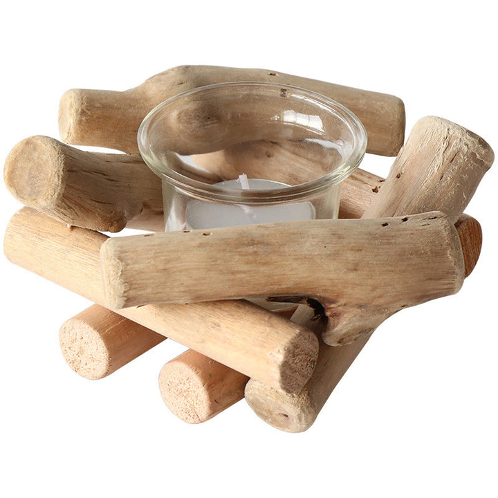 Buddha Stones Wood Candlestick Home Candle Holder Decoration - image 19