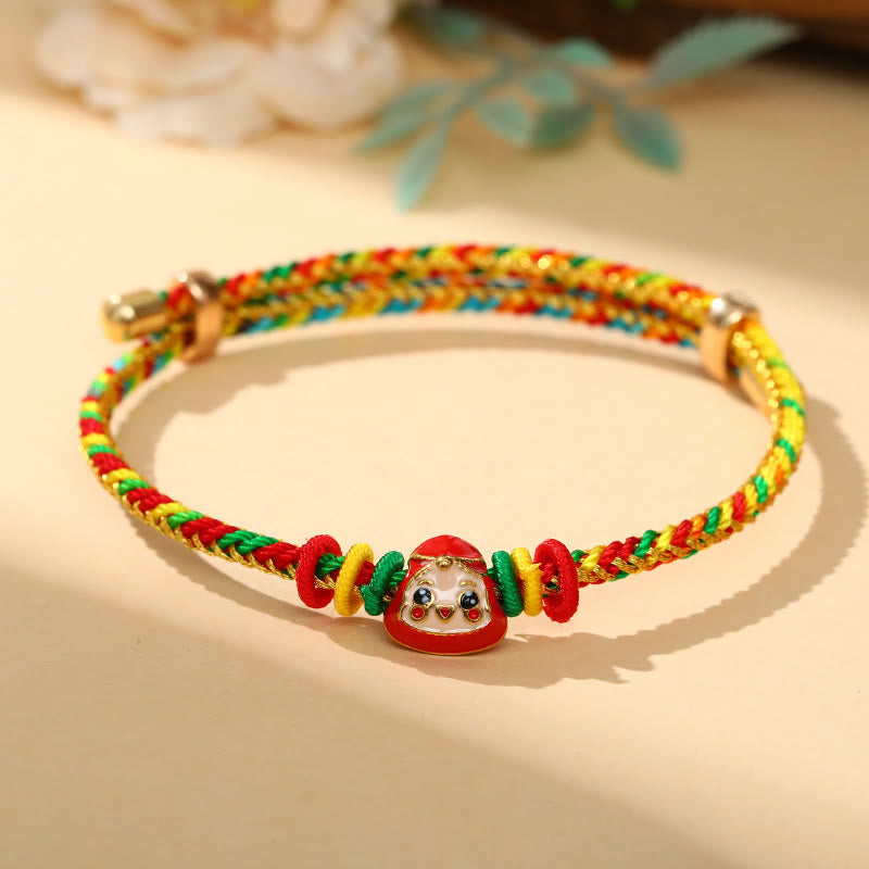 Buddha Stones Colorful Rope Zongzi Pattern Luck Handmade Child Adult Bracelet - Golden Colorful Rope-Single Zongzi(Red)(Wrist Circumference 12-20cm) - image 11