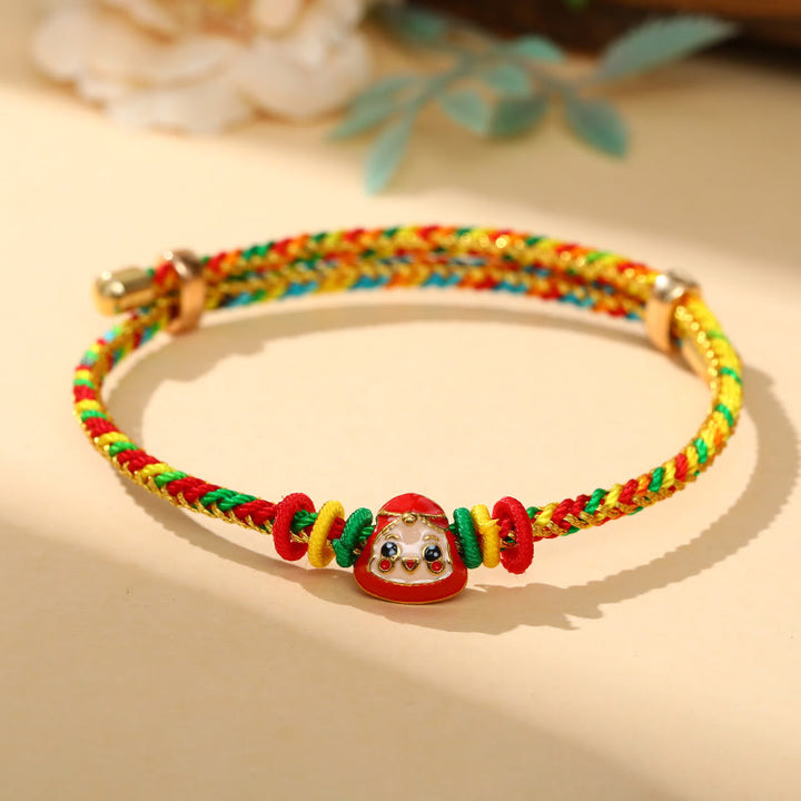Buddha Stones Colorful Rope Zongzi Pattern Luck Handmade Child Adult Bracelet - Golden Colorful Rope-Single Zongzi(Red)(Wrist Circumference 12-20cm) - image 11