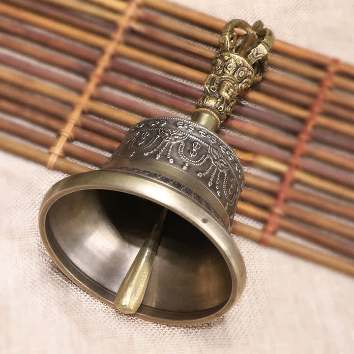 Buddha Stones Tibetan Meditation Bell and Vajra Dorje Copper Enlightenment Decoration Set - image 6
