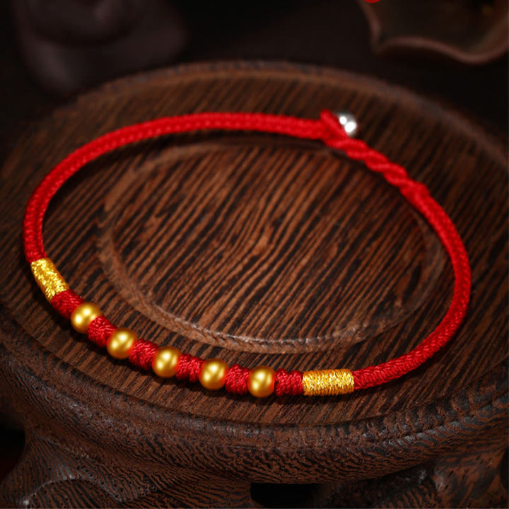 Buddha Stones 999 Gold Beads Luck King Kong Knot Handmade Braided Protection Bracelet - image 15