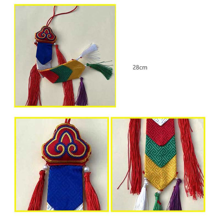Lotus Flower Eight Auspicious Symbols Meditation Enlightenment Colorful Tassels Wall Art - image 6