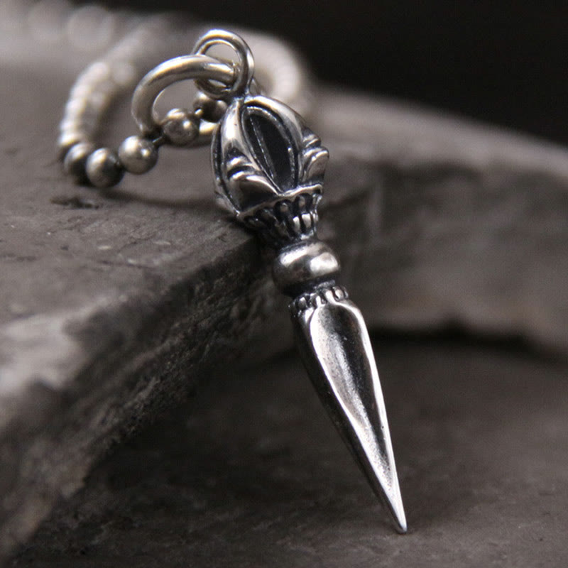 Buddha Stones 925 Sterling Silver Dorje Vajra Spiritual Power Strength Necklace Pendant - 925 Sterling Silver - image 0