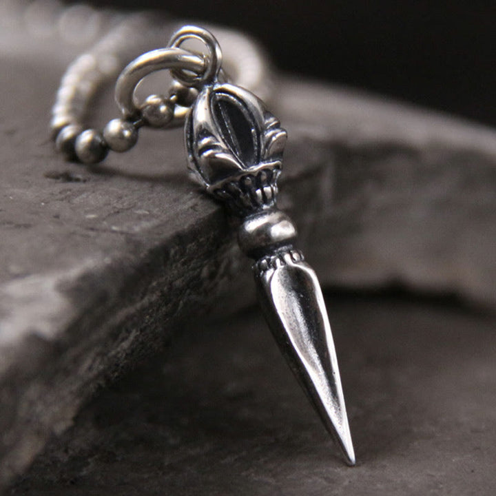Buddha Stones 925 Sterling Silver Dorje Vajra Spiritual Power Strength Necklace Pendant - 925 Sterling Silver - image 0