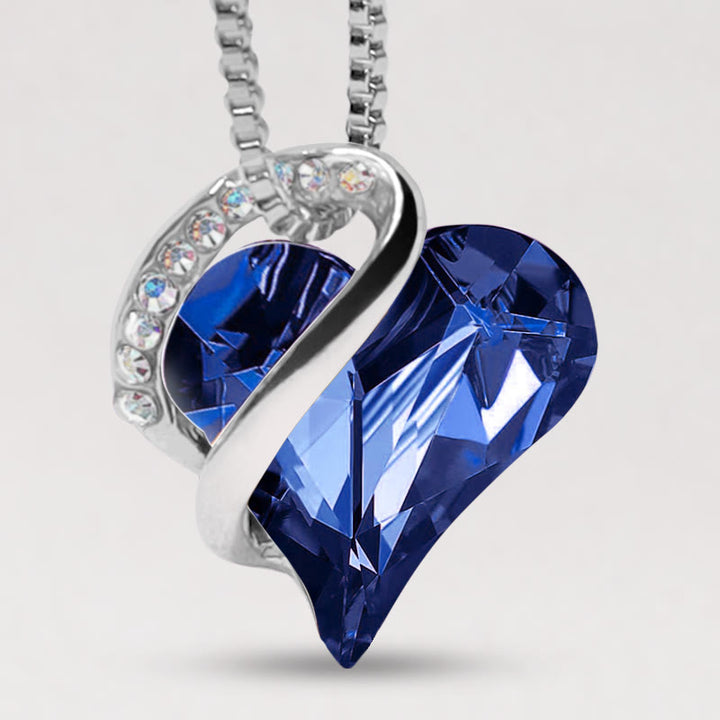 Buddha Stones Love Heart Birthstone Healing Energy Necklace Pendant - 03-March & December-Light Sapphire Blue - image 11