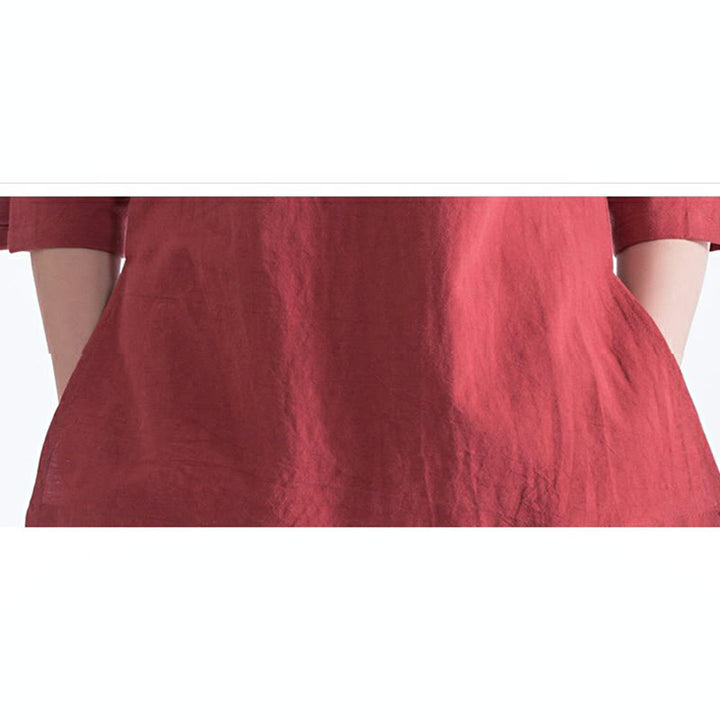 Buddha Stones Yoga Meditation Prayer V-neck Design Cotton Linen Clothing Uniform Zen Practice Women's Set - image 16