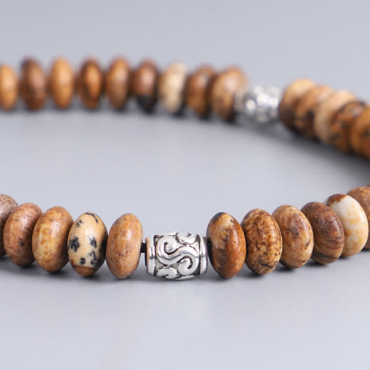 Buddha Stones Picture Jasper Positive Beads String Bracelet - image 10