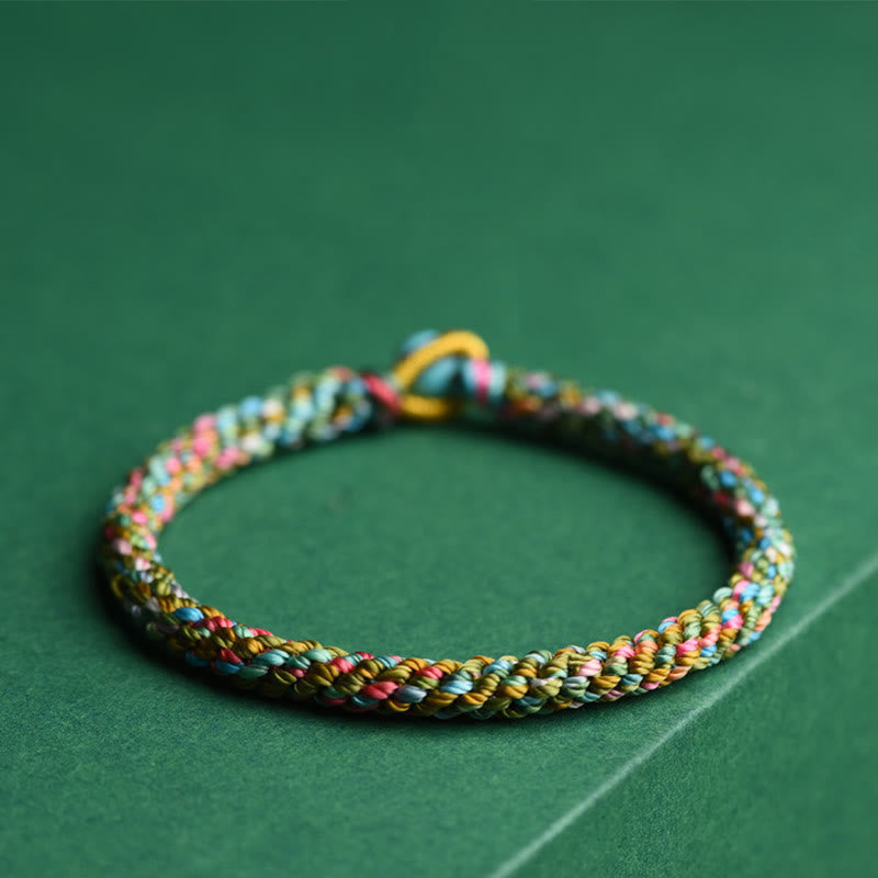 Buddha Stones Colorful Rope Luck Handcrafted Braided Child Adult Bracelet - 17-18cm - image 0