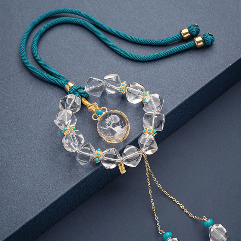 Buddha Stones White Crystal Deer Gourd Protection Car Hanging Decoration - image 1