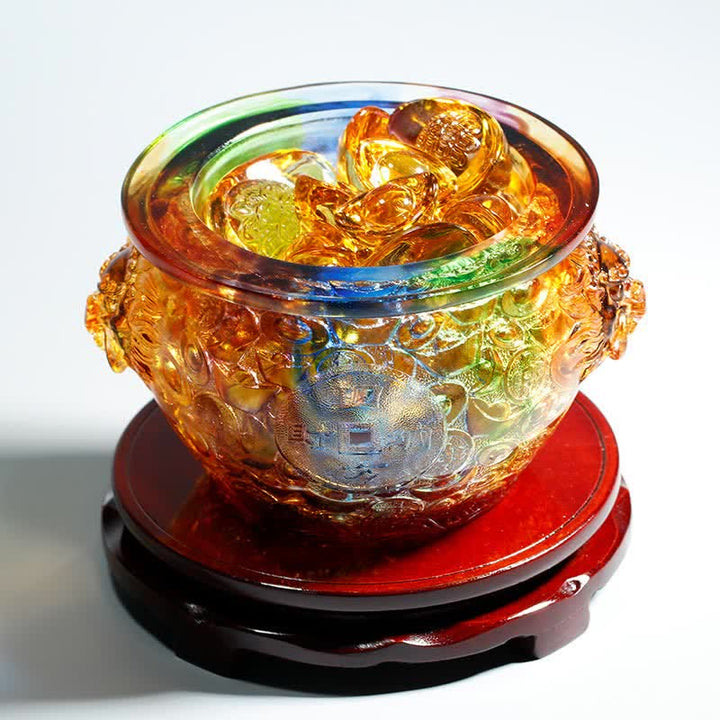 Handmade Liuli Crystal Treasure Bowl Art Piece Home Decoration - image 21