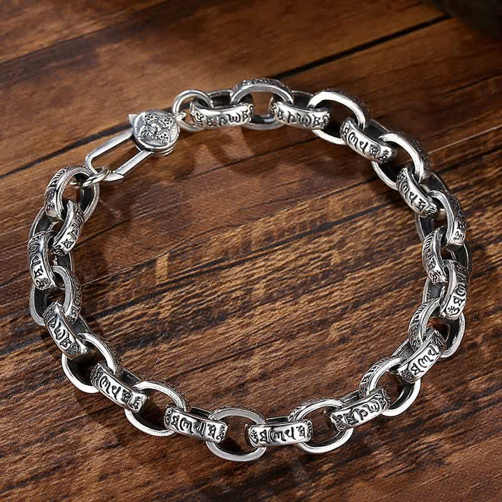 Buddha Stones 925 Sterling Silver Om Mani Padme Hum Engraved Peace Bracelet Bangle - image 4