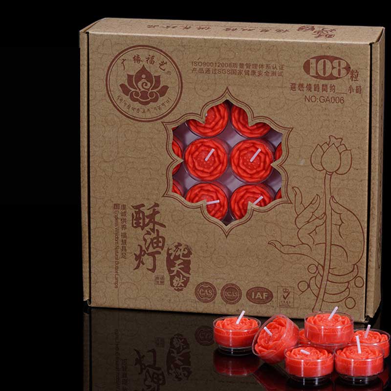 108Pcs Meditation Prayer Altar Candle Temple Rituals Use Items - Red Lotus - image 10
