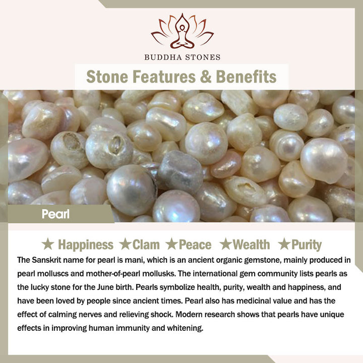 Buddha Stones Pearl White Flower Leaves Happiness Drop Earrings - image 5