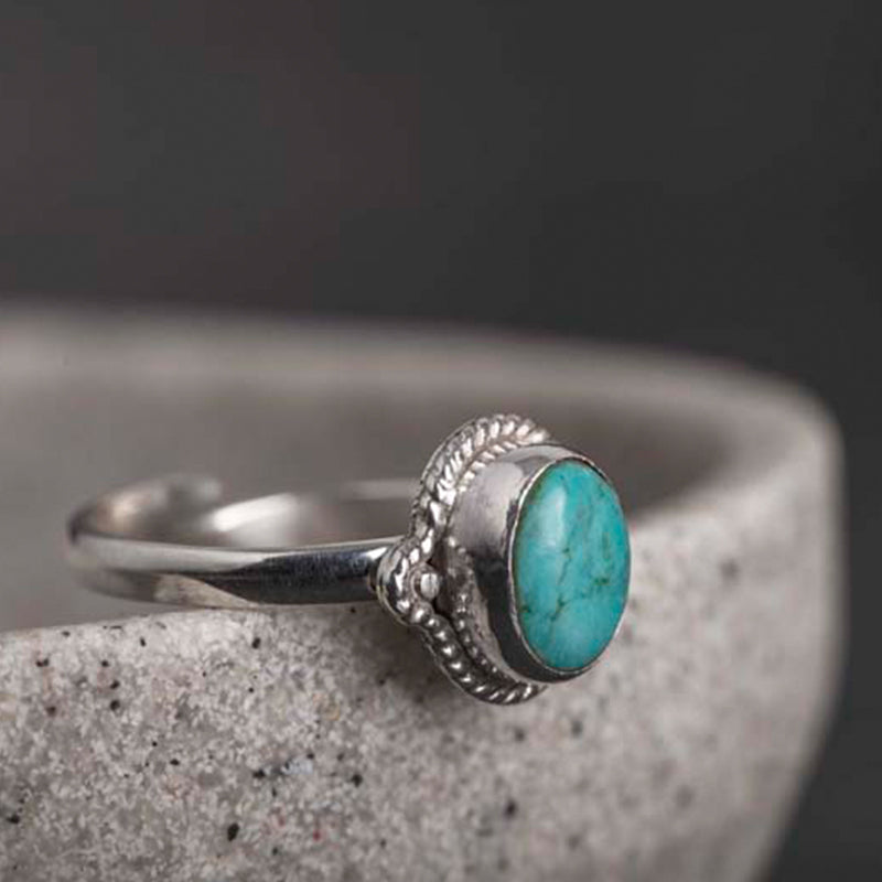 Buddha Stones 925 Sterling Silver Turquoise Wisdom Love Ring - image 16